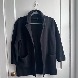 Quince Black Blazer Sweater | 100% Cotton